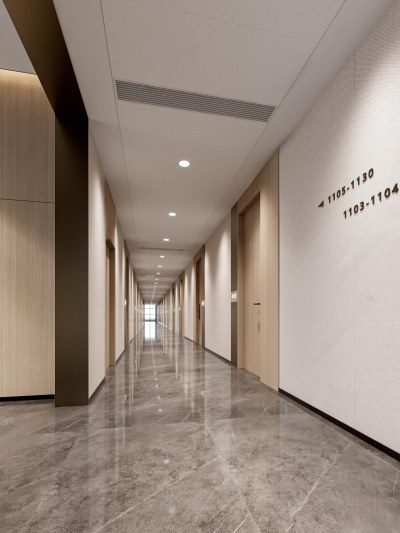 现代办公室走廊3D模型下载